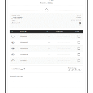 Anki Edvinssons Bocker Ordning - Serielogg Checklista (PDF)