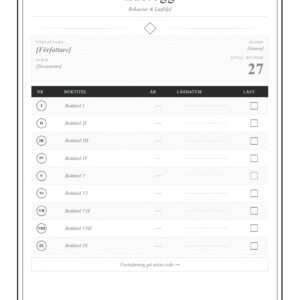 Anna Janssons Böcker Ordning – Serielogg Checklista (PDF)
