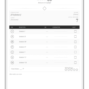Carin Hjulströms Böcker Ordning – Serielogg Checklista (PDF)