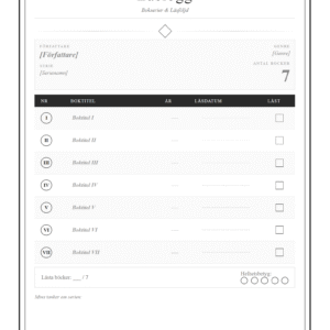 Ninni Schulmans Böcker Ordning – Serielogg Checklista (PDF)