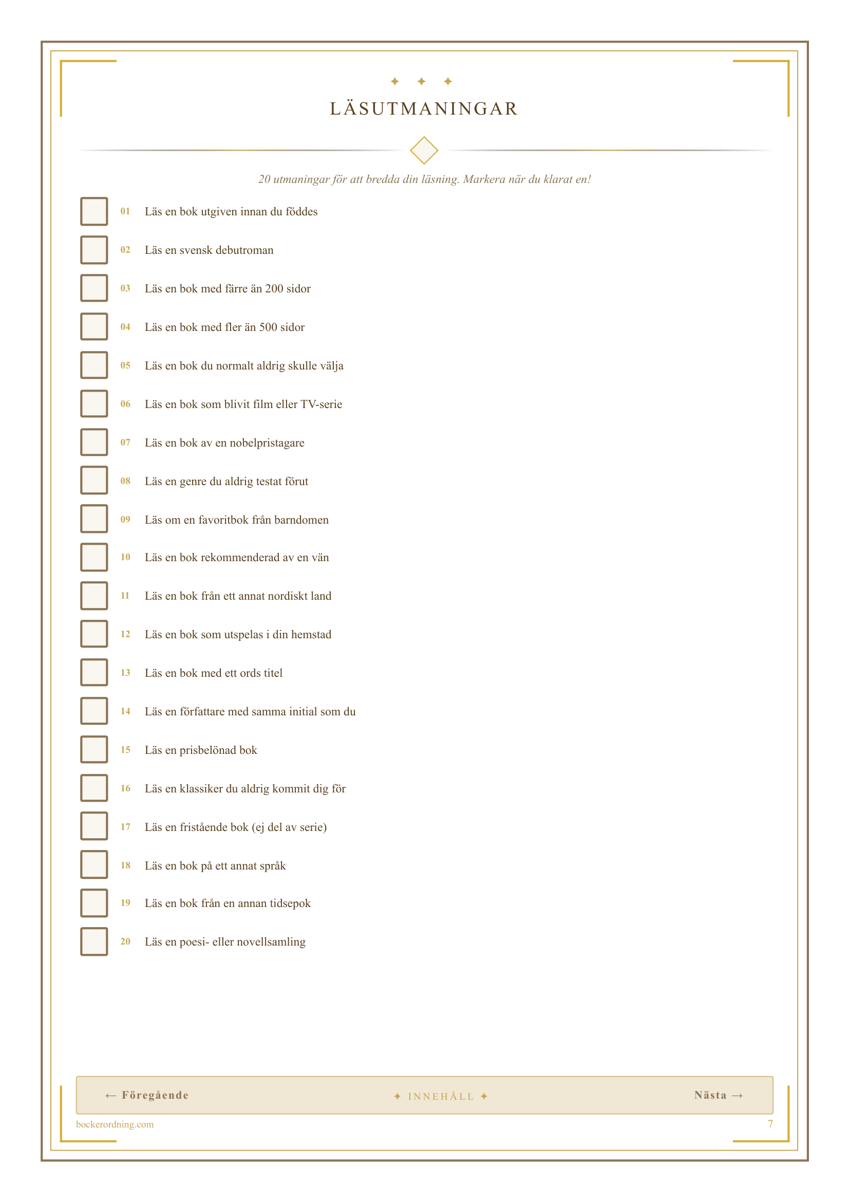 L&auml;sdagbok l&auml;sutmaningar digital