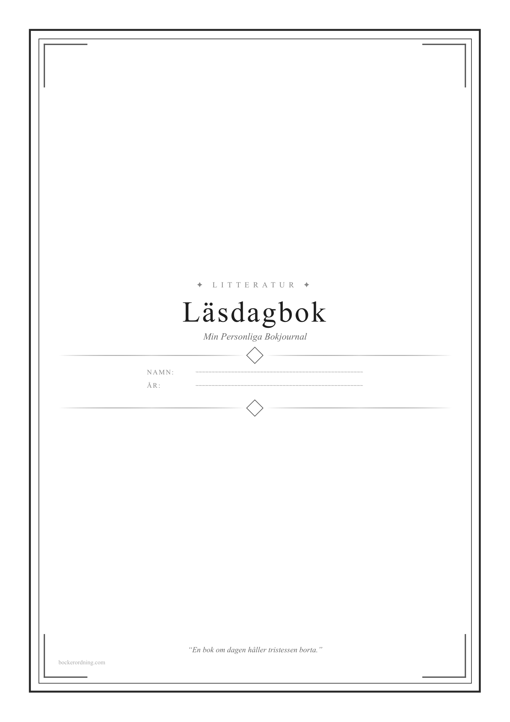 L&auml;sdagbok framsida och titelsida